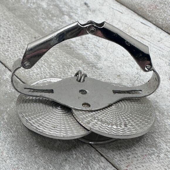 VTG 1970 Sarah Coventry Napoleon Coin Scarf Keeper #6295 Silvertone Dress Clip - Picture 5 of 7